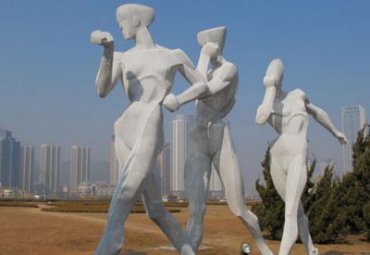 公园不锈钢抽象竞走人物雕塑