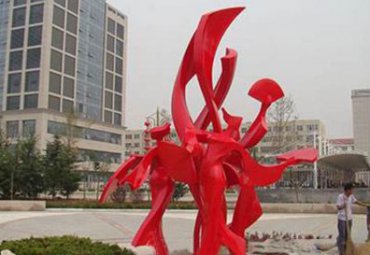 公园摆放不锈钢抽象扭秧歌人物雕塑