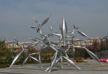 广场摆放不锈钢抽象植物艺术景观雕塑 